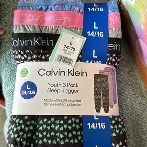 Calvin Klein youth three pack sleeper jogger New size‎ Large 14/16